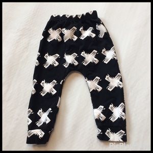 Baby’s Black/ White X Stretch Knit Skinny Pants 90